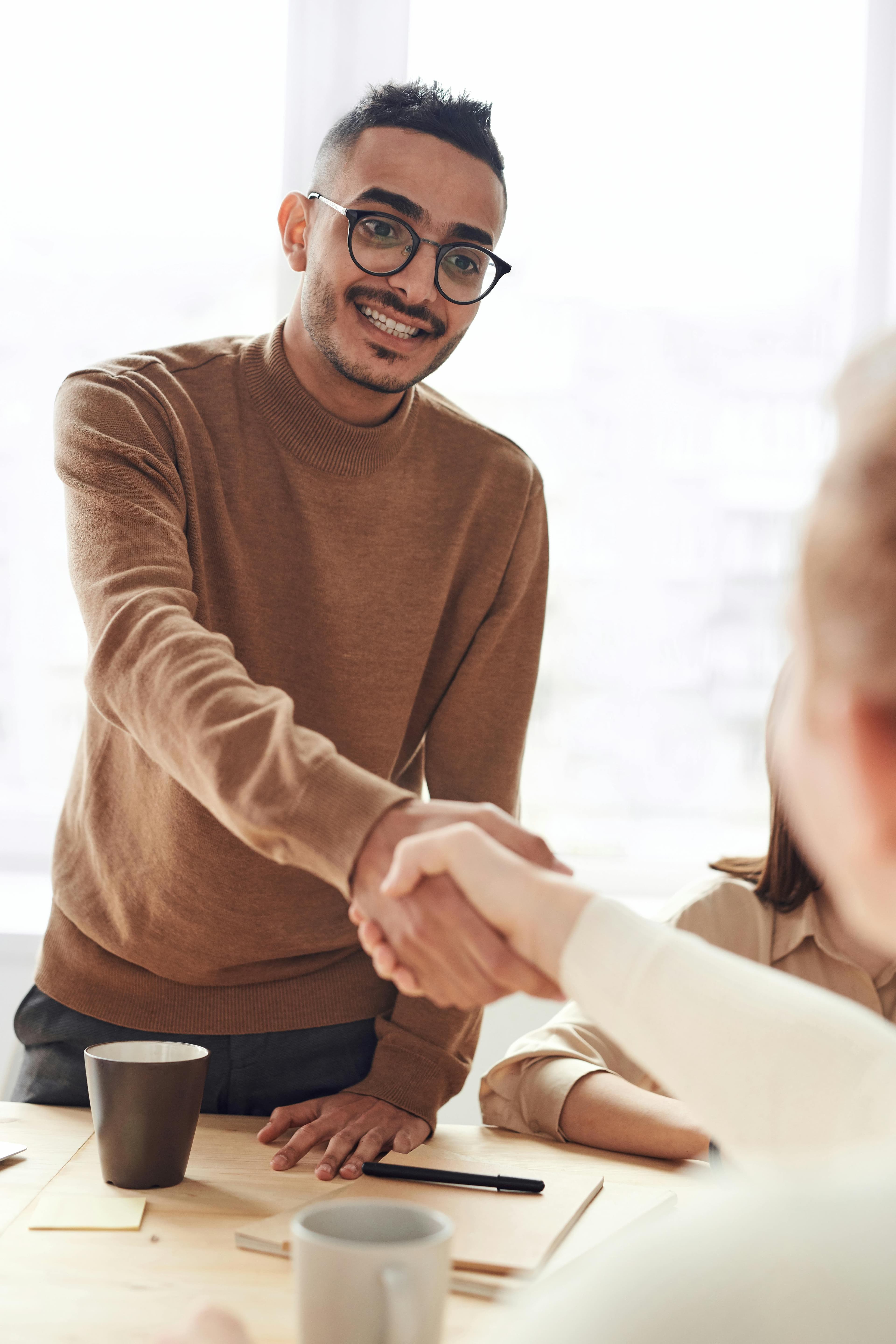 Employer connecting with a professional